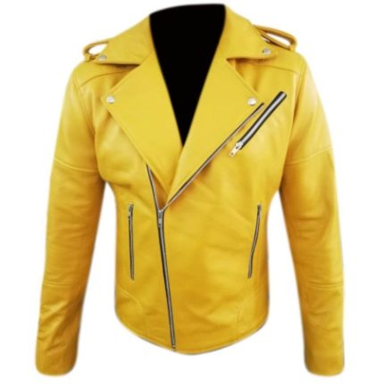Yellow Genuine Leather Jacket  ZILG-127